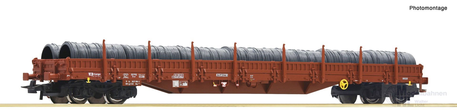 Roco 6600183 - Rungenwagen CD Ep.V/VI beladen mit Drahtrollen H0/GL