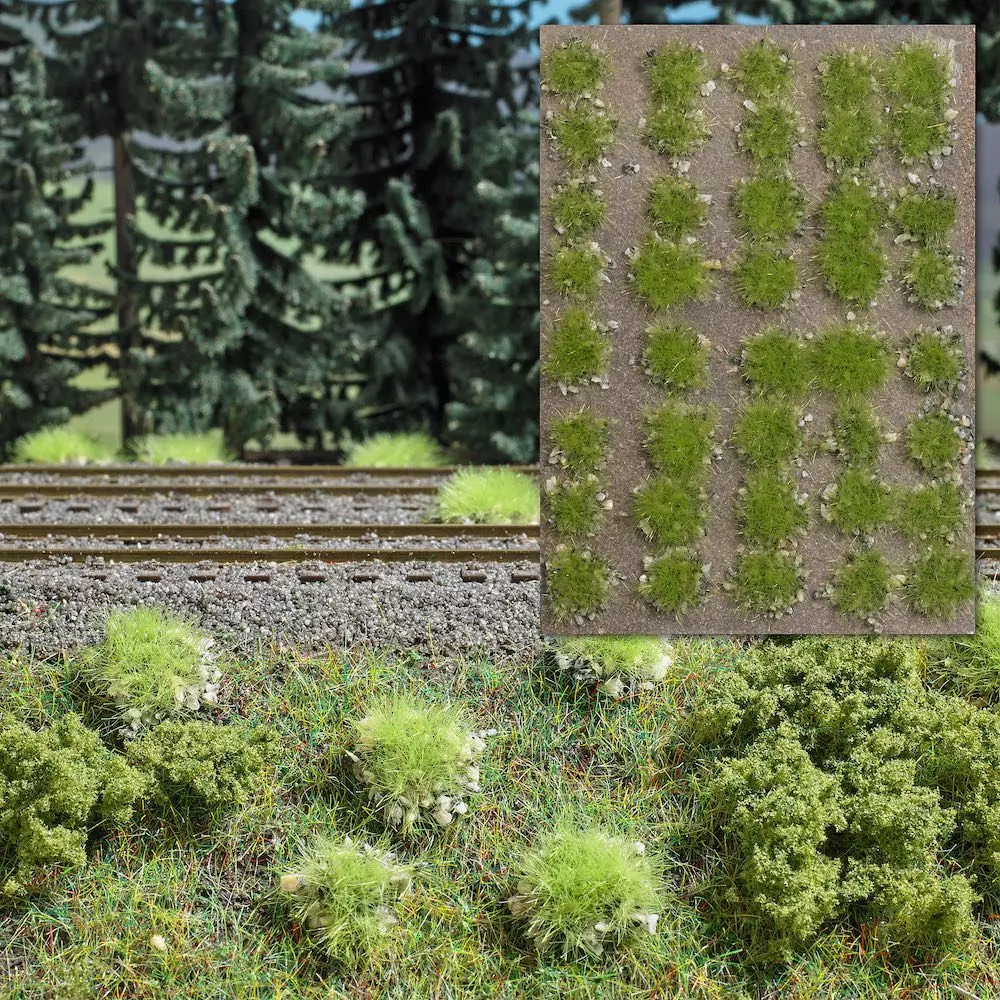 Busch 3551 - Grasbüschel mit Steinen Frühling H0 1:87