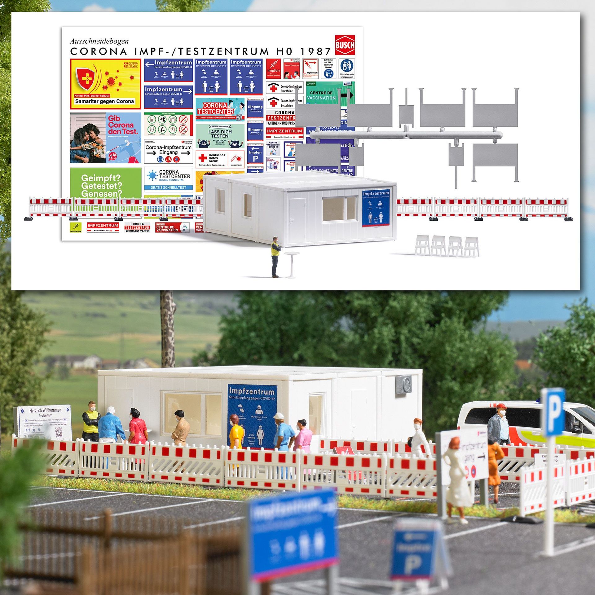Busch 1987 - Impf-/Testzentrum H0 1:87