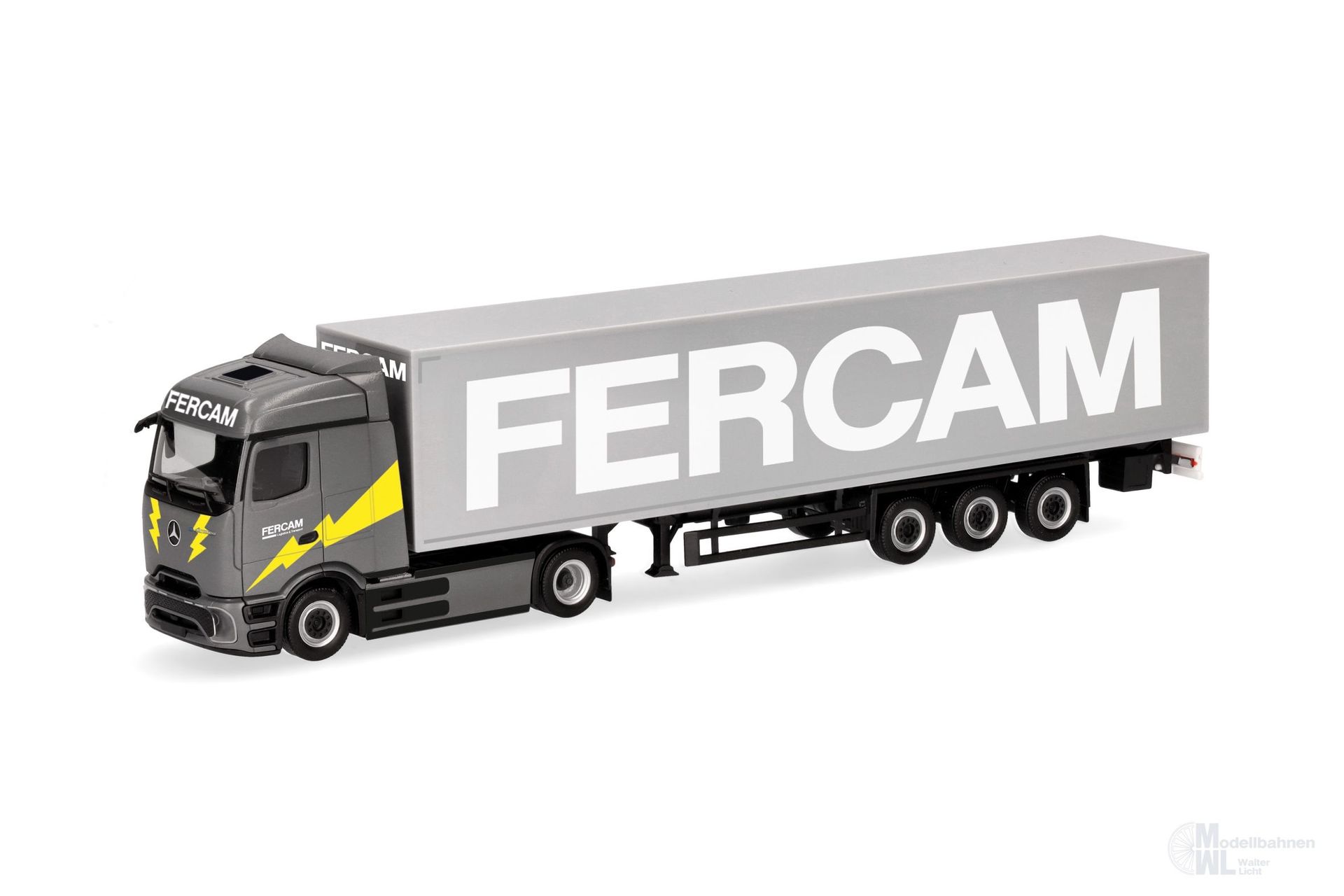 Herpa 320184 - Mercedes-Benz eActros 600 ProCabin Koffer-Sattelzug Fercam H0 1:87 Herpa 320184 - Mercedes-Benz eActros 600 ProCabin Koffer-Sattelzug Fercam H0 1:87