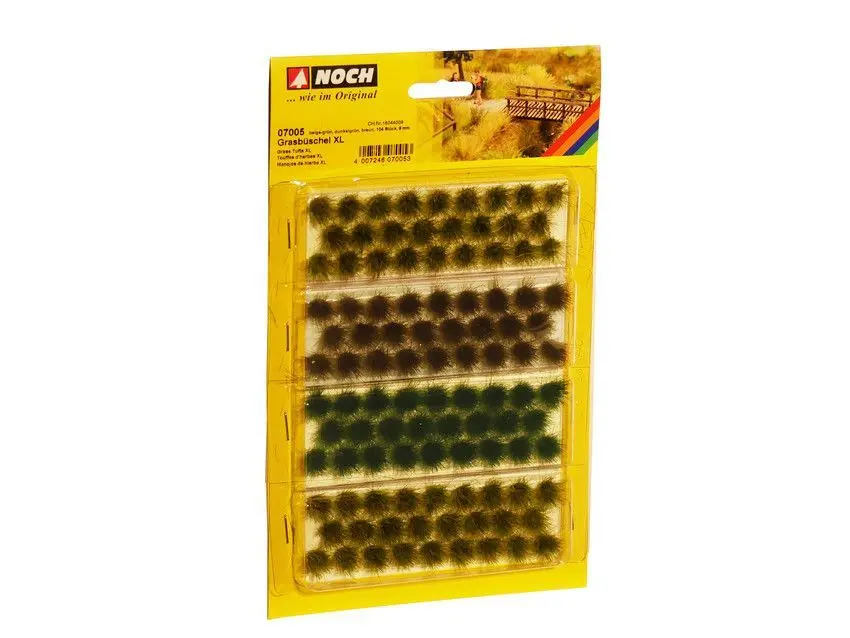 Noch 07005 - Grasbüschel XL beige-grün dunkelgrün braun 104 Stück 9 mm G/0/H0/H0e/H0m/TT/N/Z