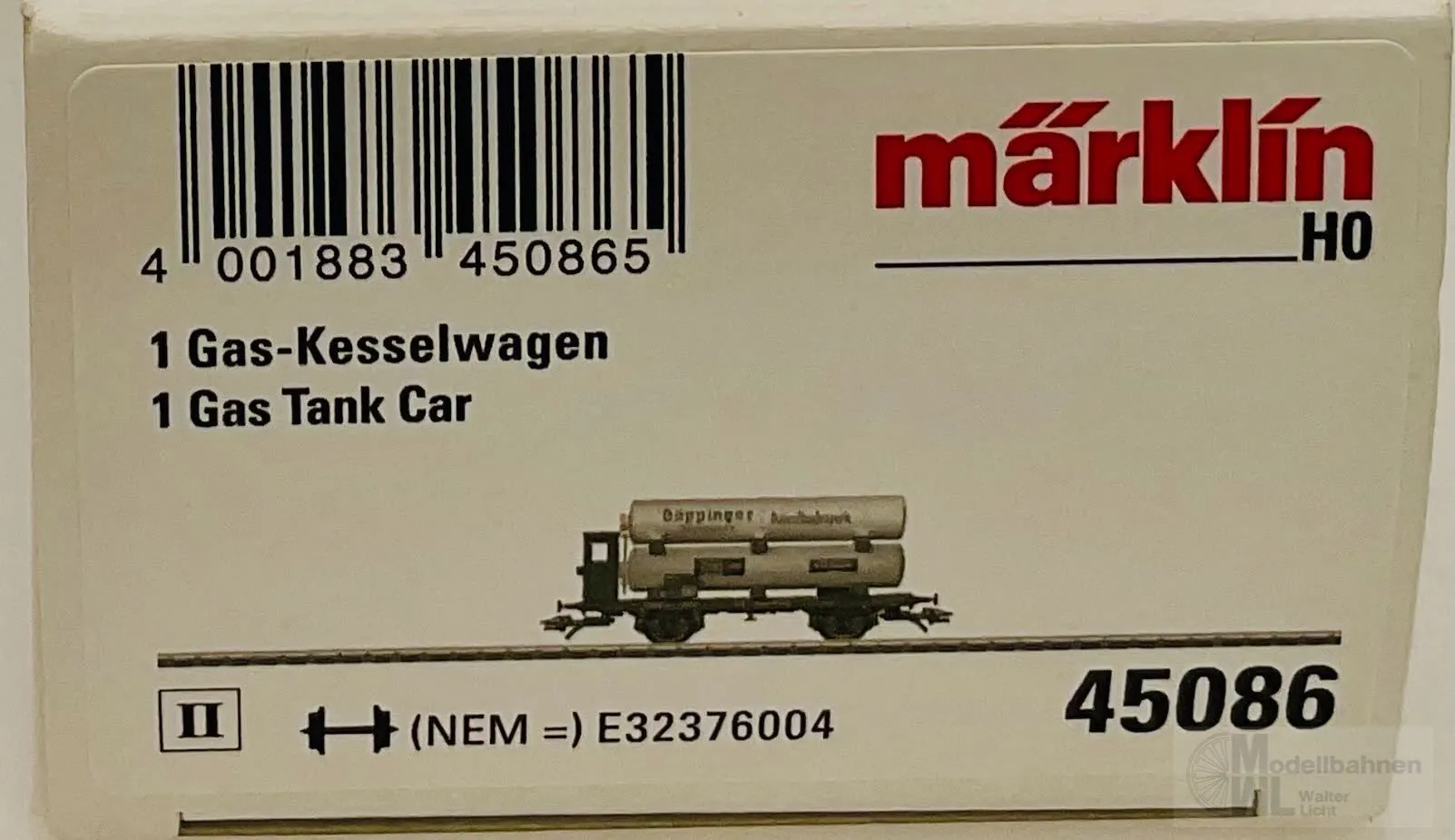 Märklin 45086 - MÄRKLIN - Gas-Kesselwagen DRG Ep.II Göppinger Mineralbrunnen H0/WS