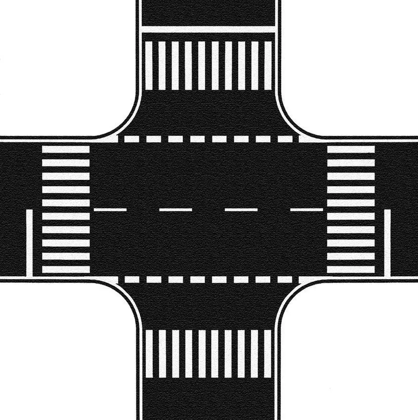 Noch 60712 - Kreuzung Asphalt, 22 x 22 cm H0 1:87