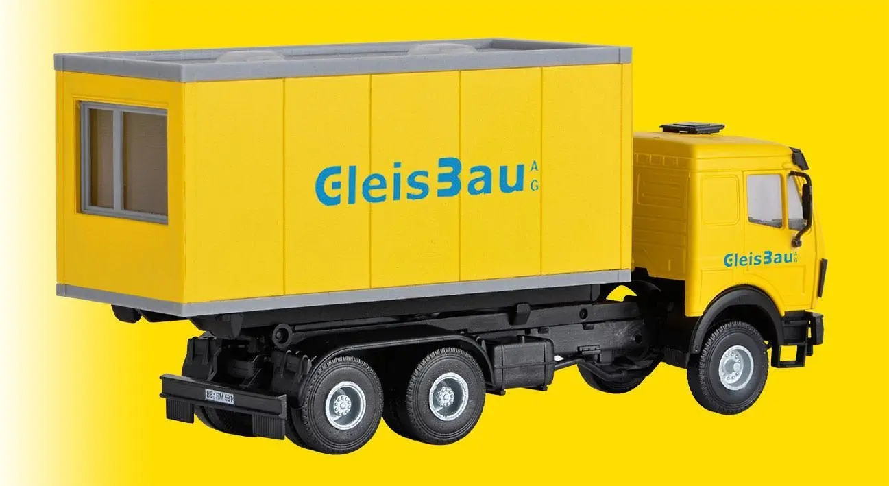 Kibri 16310 - Mercedes-Benz LP Wechsellader mit GleisBau Bürocontainer H0 1:87