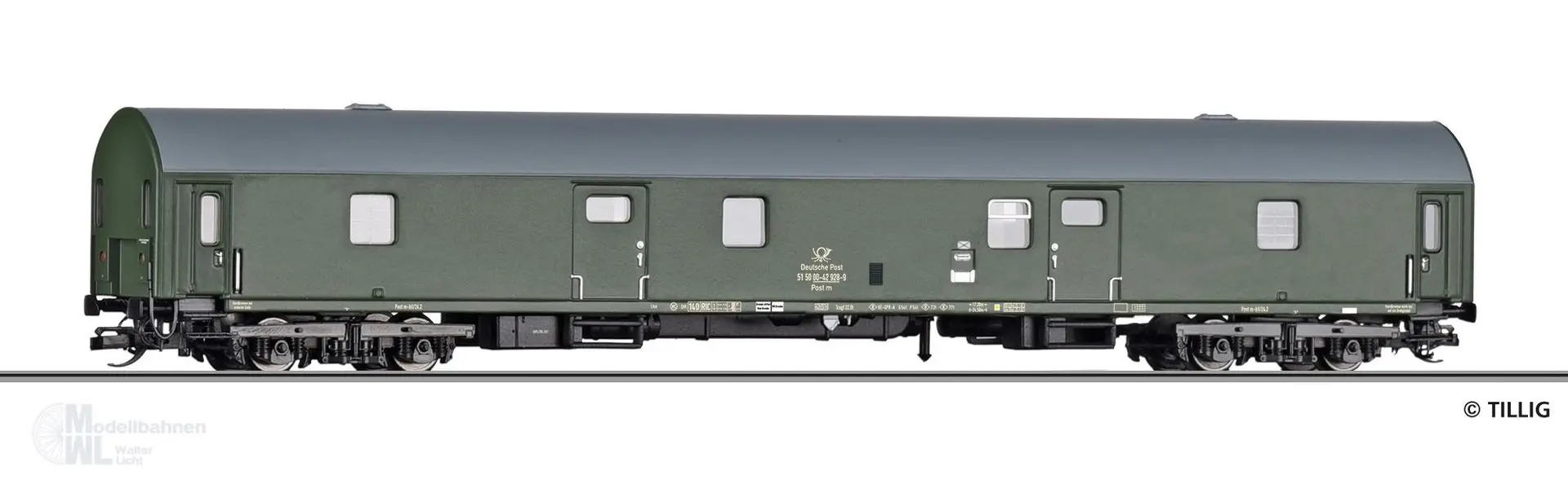 Tillig 16819 - Bahnpostwagen Deutsche Post Ep.IV Post me-bll/24 TT 1:120