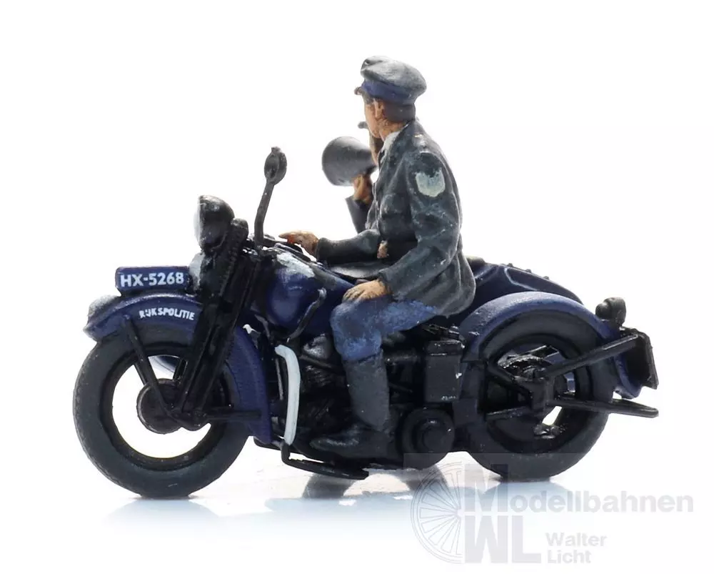 ARTITEC b.v. 387580 - Reichspolizeimotorrad mit Beiwagen + 2 Figuren H0 1:87