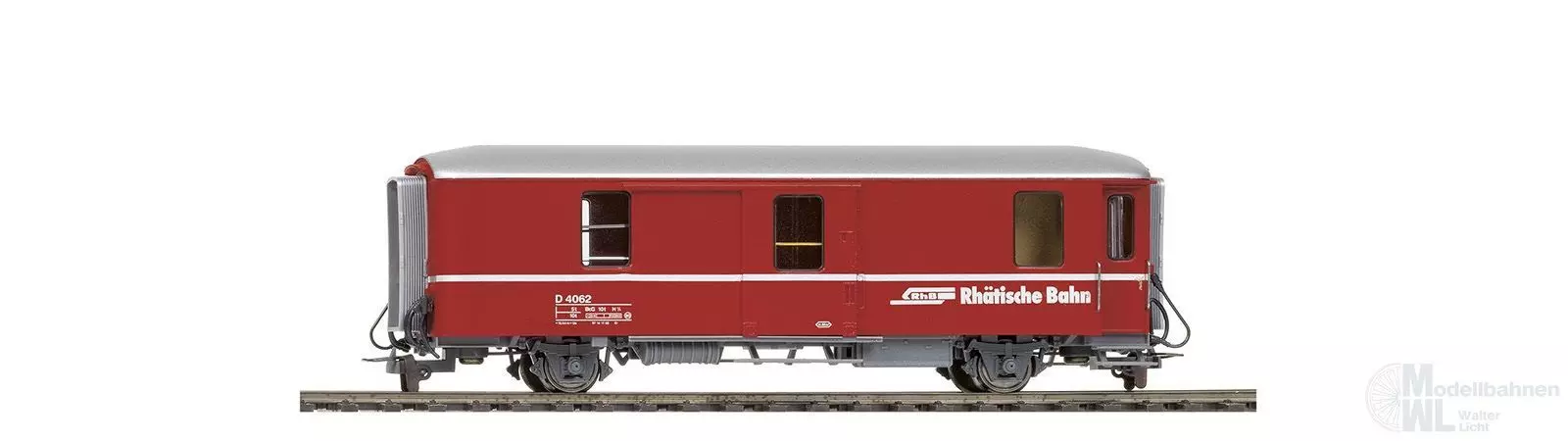 Bemo 3236112 - Packwagen RhB Ep.IV/V D4062 rot H0m
