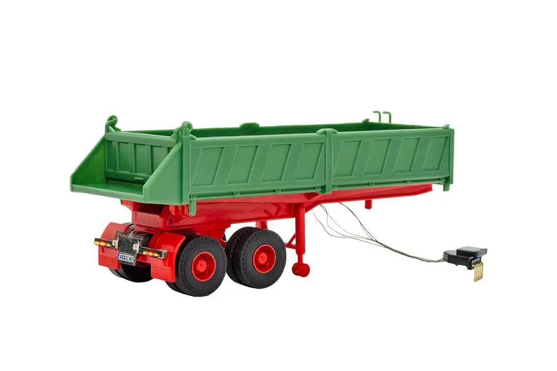 Viessmann 8212 - CarMotion Meiller Kippsattelauflieger MDKS 28/2 grün H0 1:87