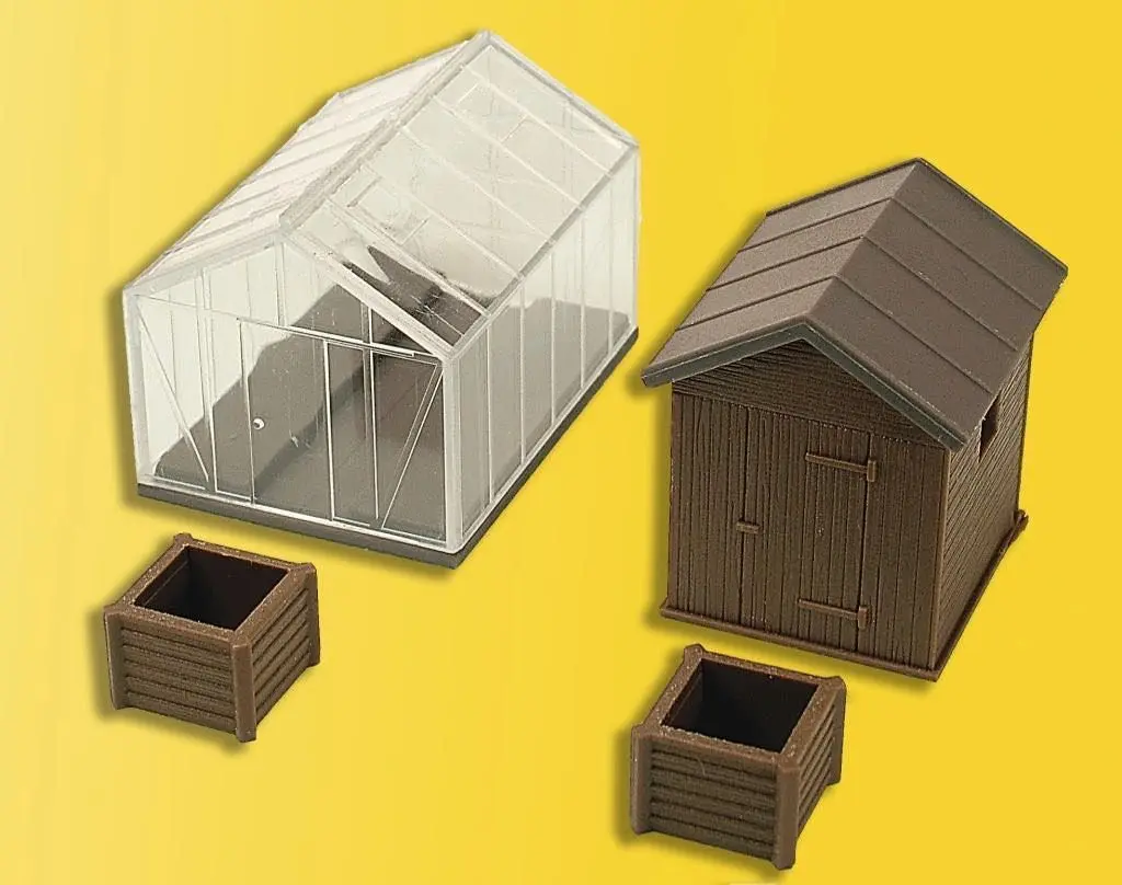 Kibri 38144 - Deko-Set Garten- und Gewächshaus H0 1:87