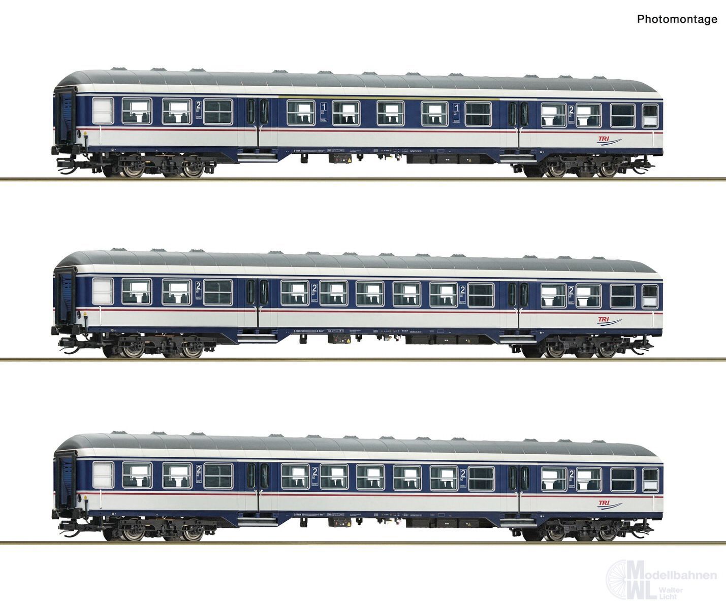Roco 6280088 - Personenwagen Set n-Wagen TRI Ep.VI 3.tlg. TT 1:120
