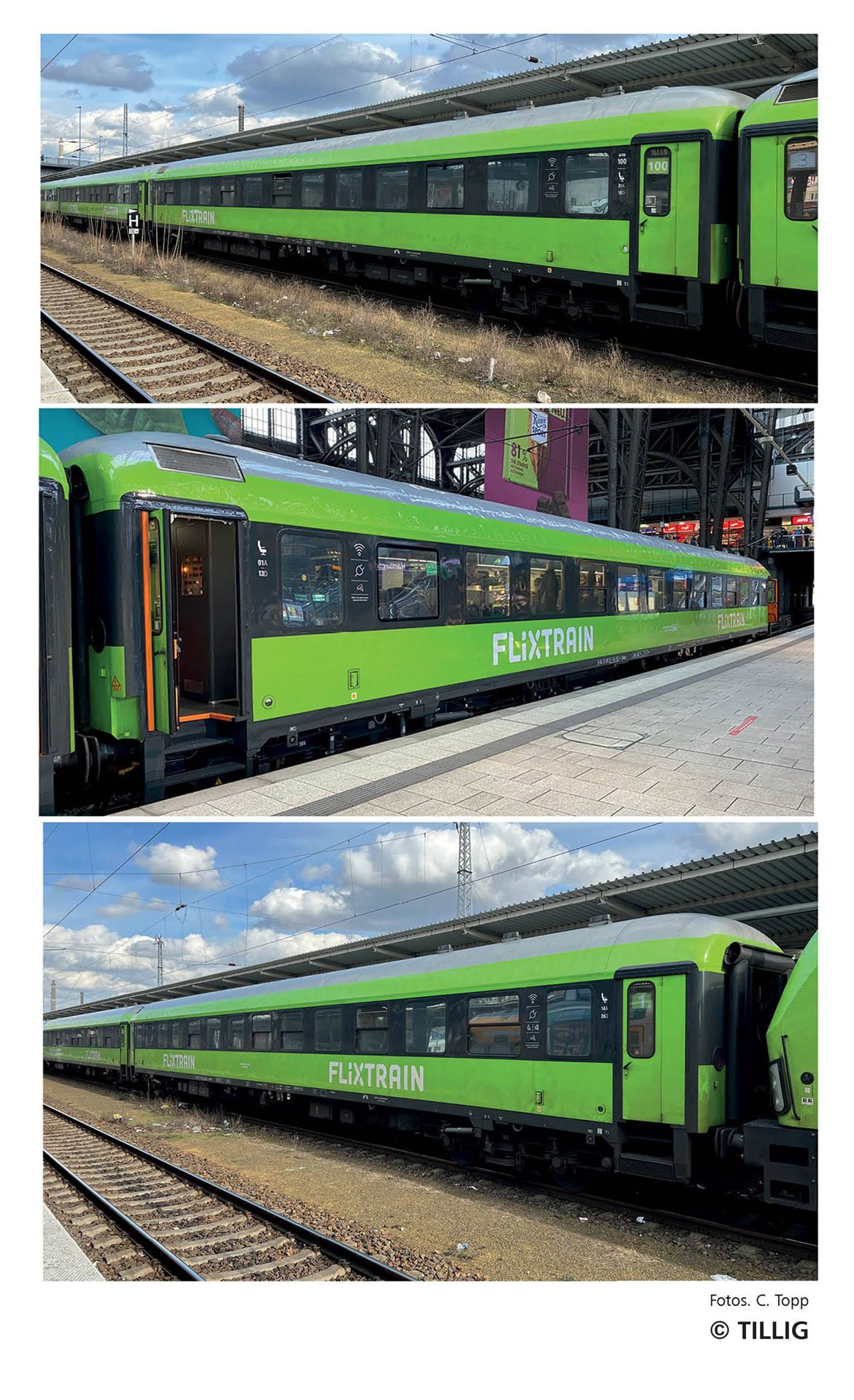 Tillig 01100 - Reisezugwagen Set Flixtrain Ep.VI 3.tlg. TT 1:120