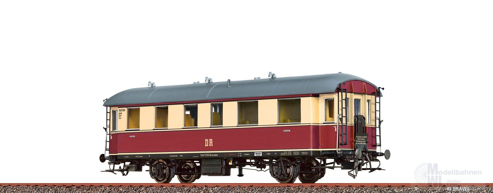 Brawa 45548 - Personenwagen DR Ep.III Bi 140 130 H0/GL Brawa 45548 - Personenwagen DR Ep.III Bi 140 130 H0/GL