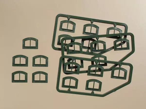 Auhagen 80216 - Fenster M grün H0 1:87