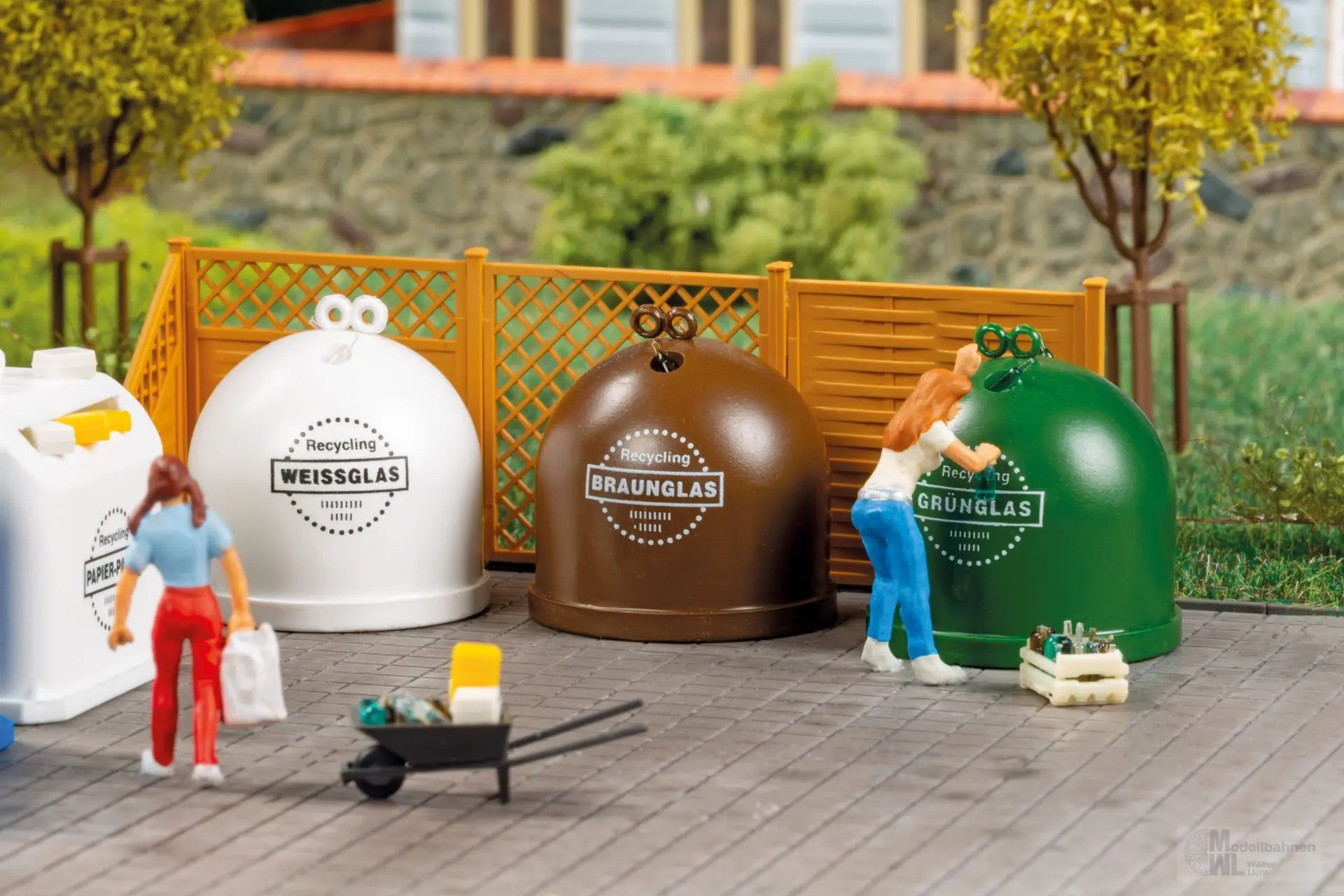Auhagen 11479 - Recycling-Container mit Zubehör H0 1:87