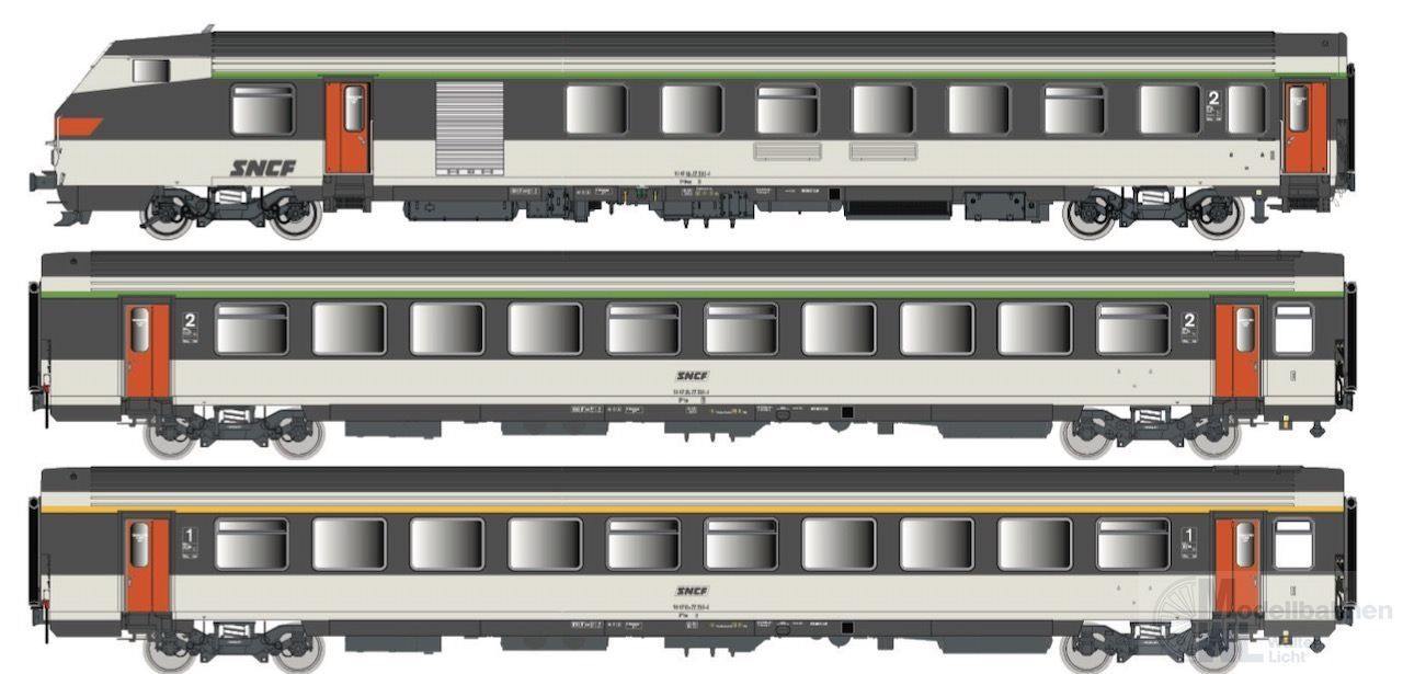 LS Models 41254AC - Personenwagen Set SNCF Ep.IV 3.tlg.VTU  H0/WS