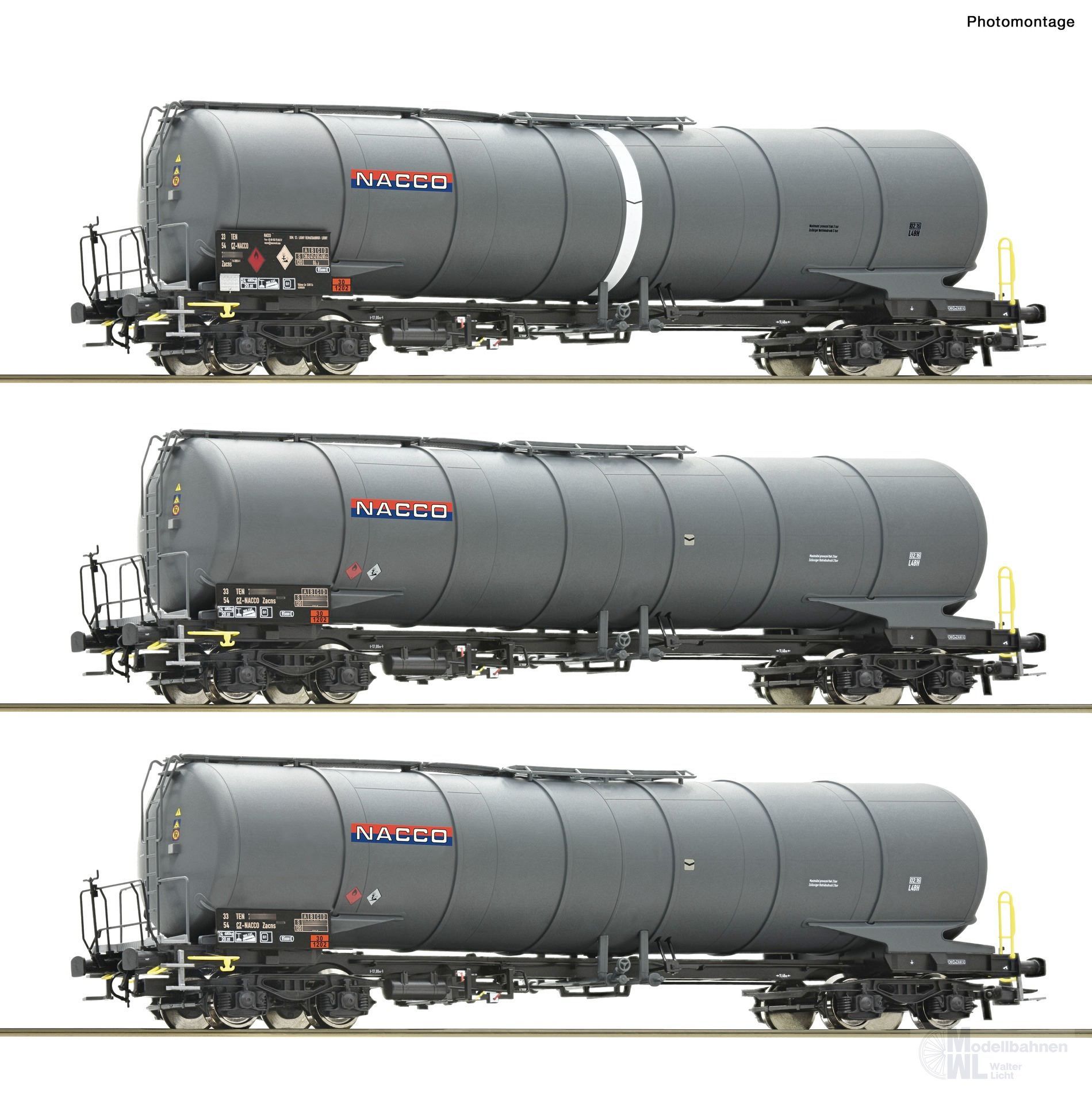 Roco 6600197 - Kesselwagen Set NACCO Ep.VI 3.tlg. H0/GL