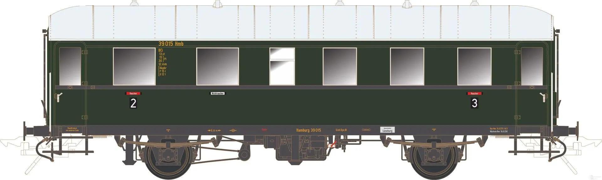Lenz 41127-01 - Einheitsnebenbahnwagen DB Ep.III BCi-34 2./3.Kl. Spur 0