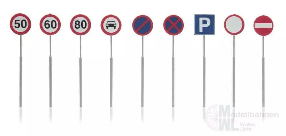 ARTITEC b.v. 387262 - NL Verkehrsschilder: Geschwindigkeit, Parkverbot 9 Stück H0 1:87