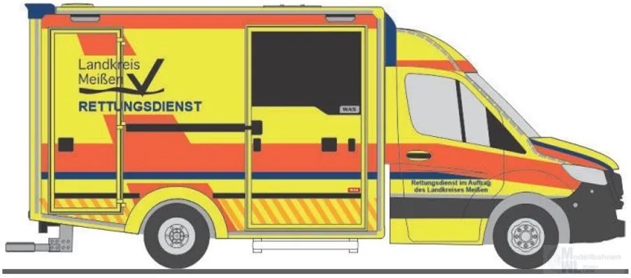 Rietze 76089 - WAS Design-RTW ´18 Rettungsdienst Landkreis Meißen H0 1:87