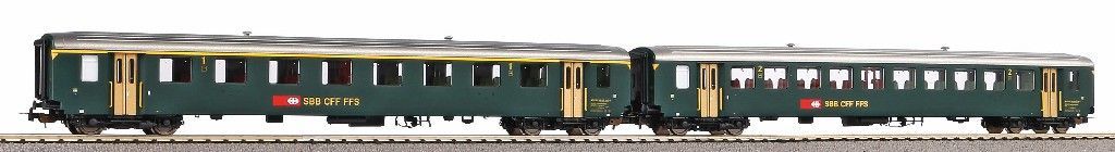 Piko 96790AC - Personenwagen Set SBB Ep.IV EW I A+B grün H0/WS