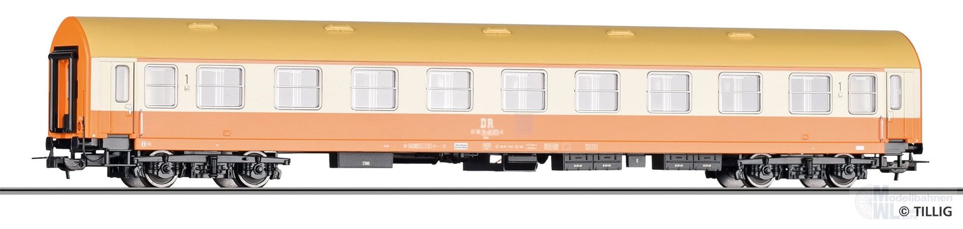 Tillig 75027 - Reisezugwagen DR Ep.IV 1.Kl. Ame Typ Y/B 70 Städteexpress H0/GL