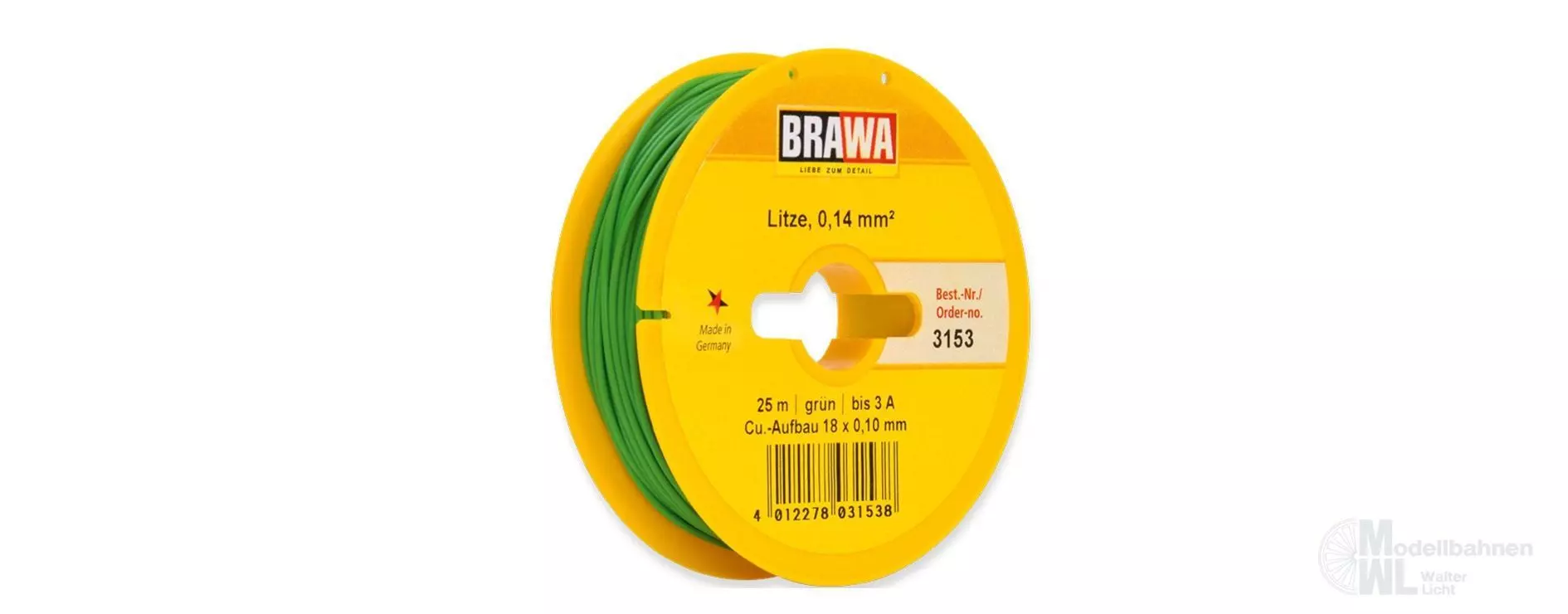 Brawa 3153 - Litze grün 25 Meter