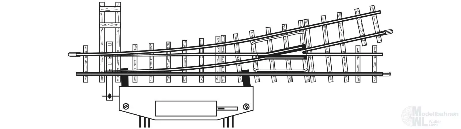 Bemo 4007000 - Weiche links elektrisch 12° 147 mm R517 H0e