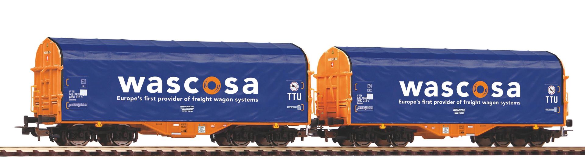Piko 58396 - Schiebeplanwagen Set SBB Wascosa Ep.VI Shimms 2.tlg. H0/GL