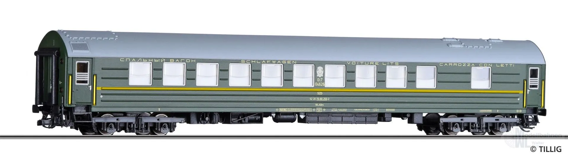 Tillig 16711 - Weitstreckenschlafwagen SZD Ep.IV WLABm TT 1:120