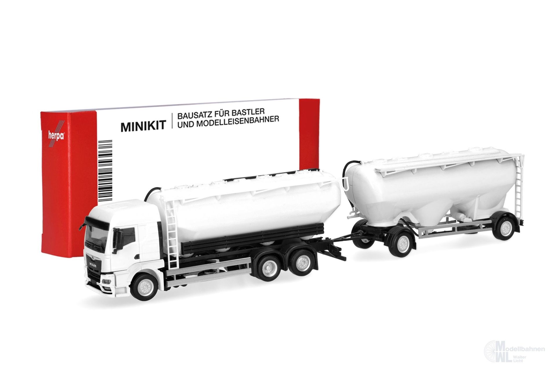 Herpa 014137 - MiKi MAN TGS TM EuterSiloHängerzug weiß H0 1:87 Herpa 014137 - MiKi MAN TGS TM EuterSiloHängerzug weiß H0 1:87
