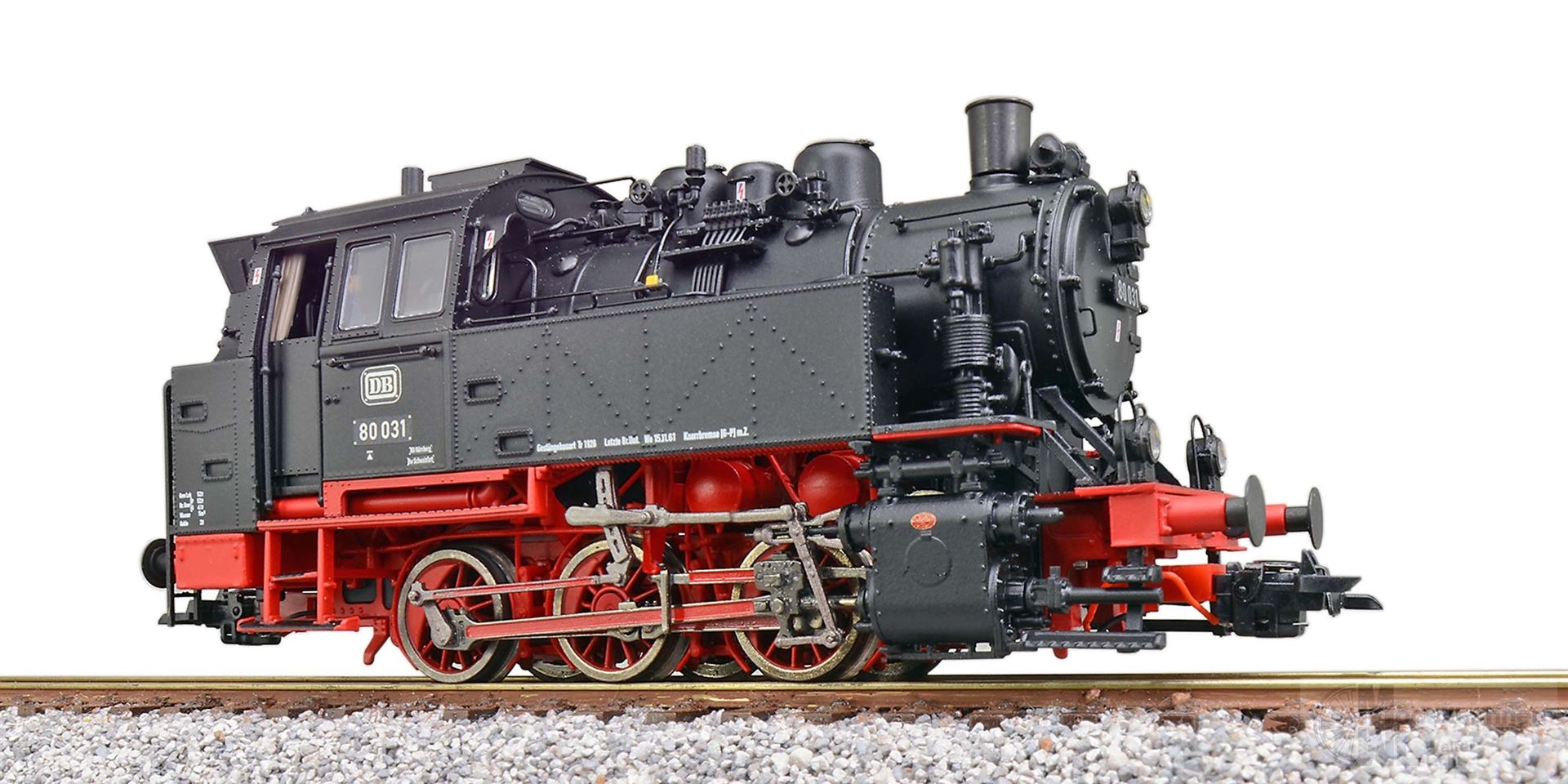 ESU 31650 - Dampflok BR 80 031 DB Ep III schwarz Vorbildzustand um 1960 H0/GL/WS ESU 31650 - Dampflok BR 80 031 DB Ep III schwarz Vorbildzustand um 1960 H0/GL/WS
