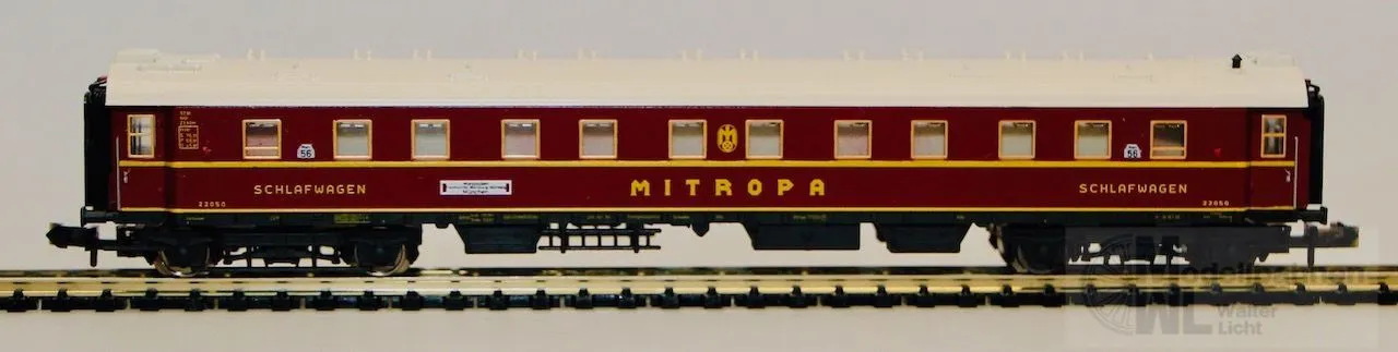 Trix 13154 - MINITRIX - Schlafwagen DRG Ep.II MITROPA rot N 1:160