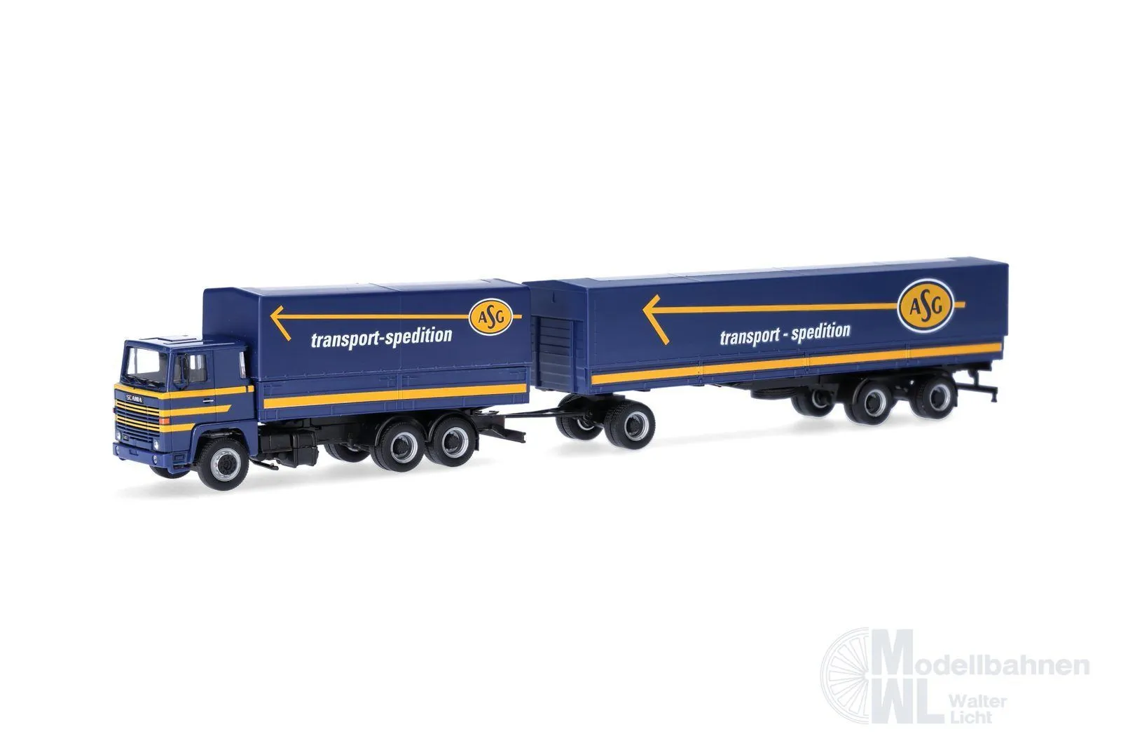 Herpa 320719 - Scania 141 Planen-Hängerzug ASG H0 1:87