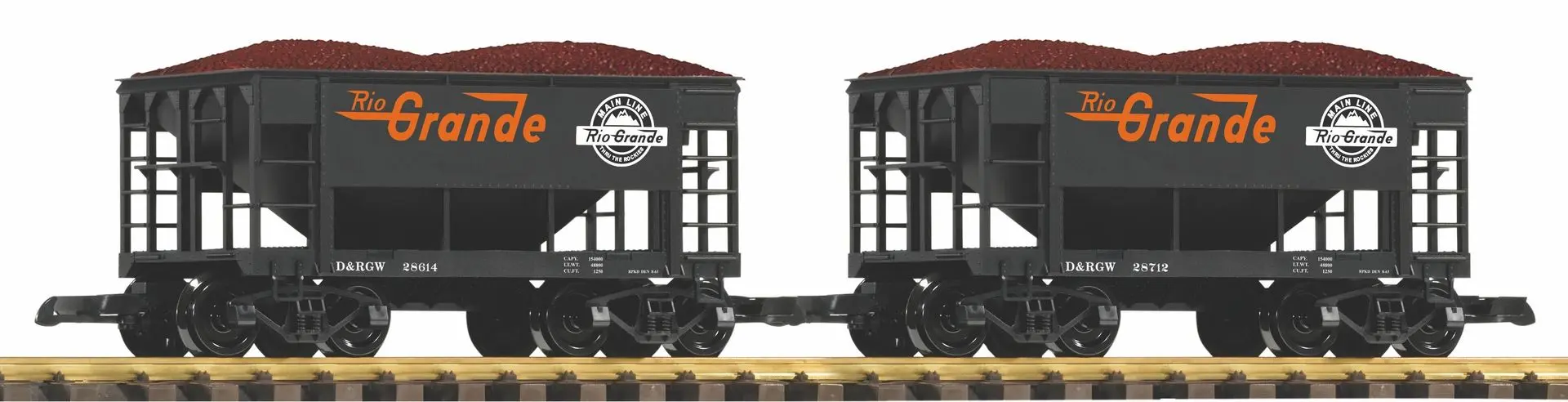 Piko 38931 - Schüttgutwagen Set D&RGW 2.tlg. mit Erzladung SPUR G 1:22,5