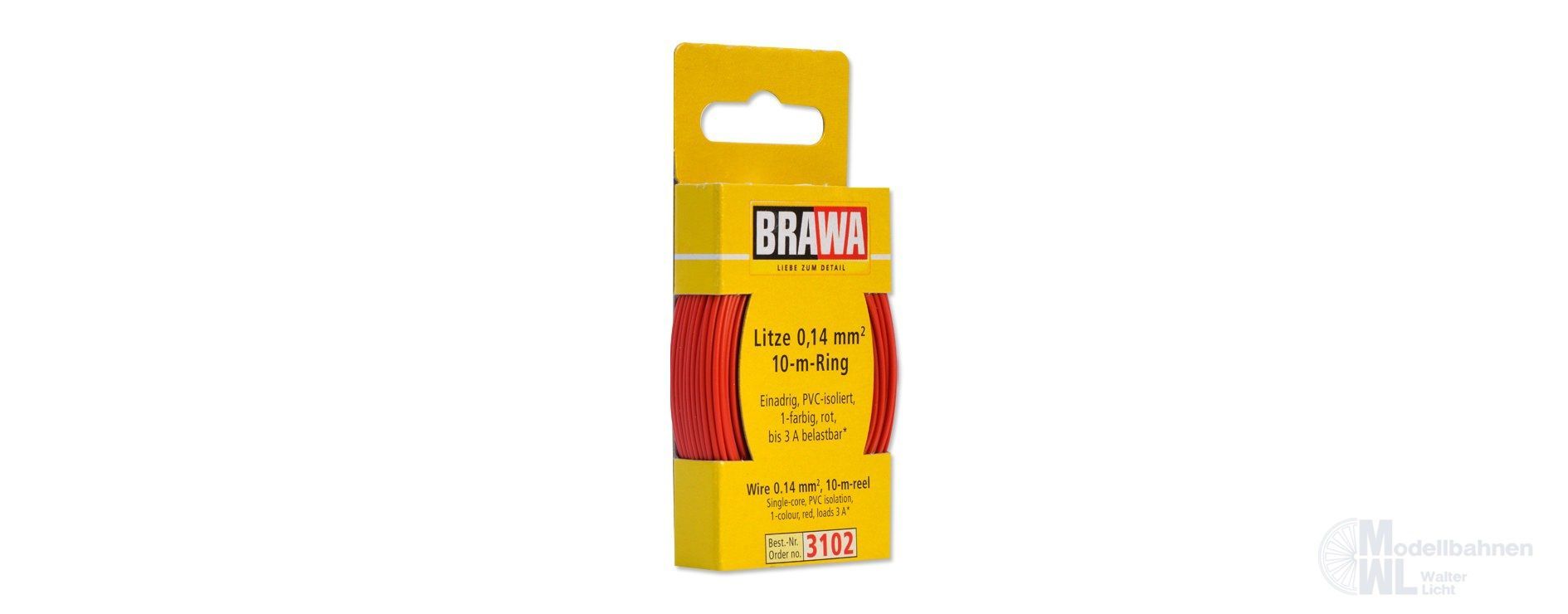 Brawa 3102 - Litze rot 10 Meter