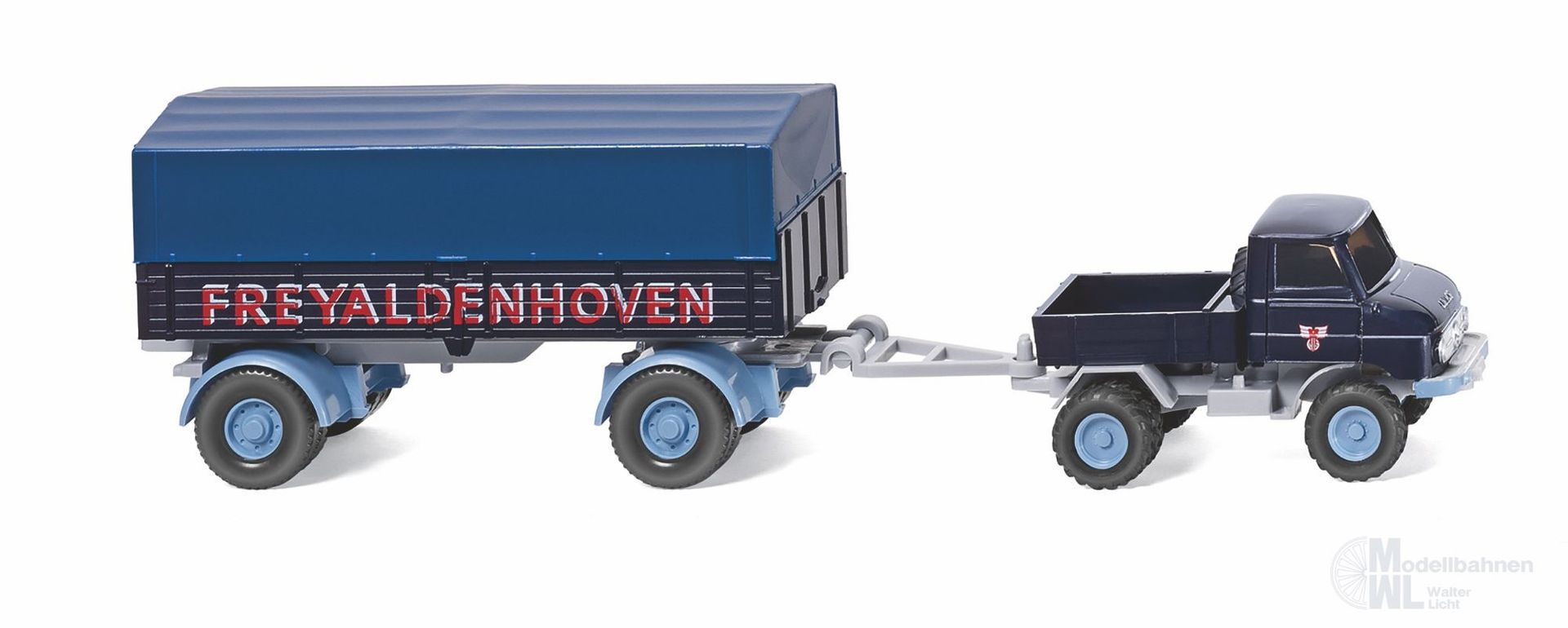 Wiking 037104 - Unimog U 411 mit Anhänger Freyaldenhoven H0 1:87
