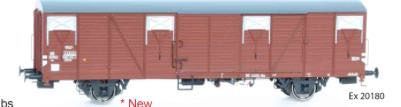 Exact Train 20189 - Güterwagen gedeckt NS Ep.IV GBS mit farbigem Hintergrund H0/GL Exact Train 20189 - Güterwagen gedeckt NS Ep.IV GBS mit farbigem Hintergrund H0/GL