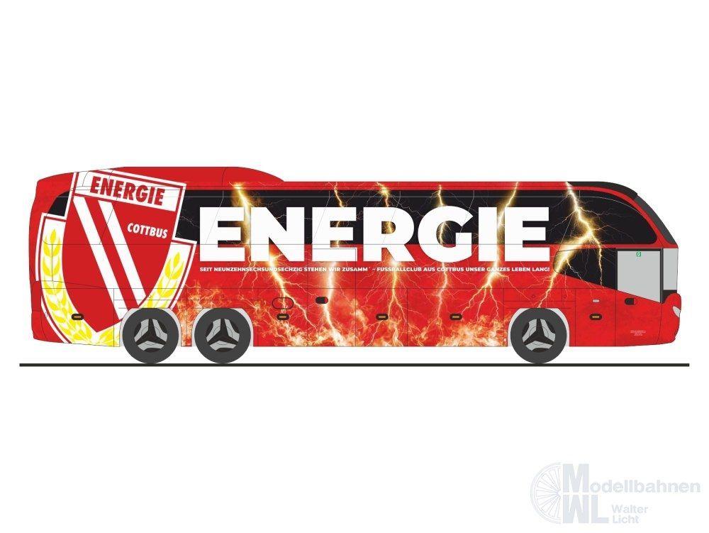 Rietze 67146 - Neoplan Cityliner 07 Johanniter Unfallhilfe - FC Energie Cottbus H0 1:87