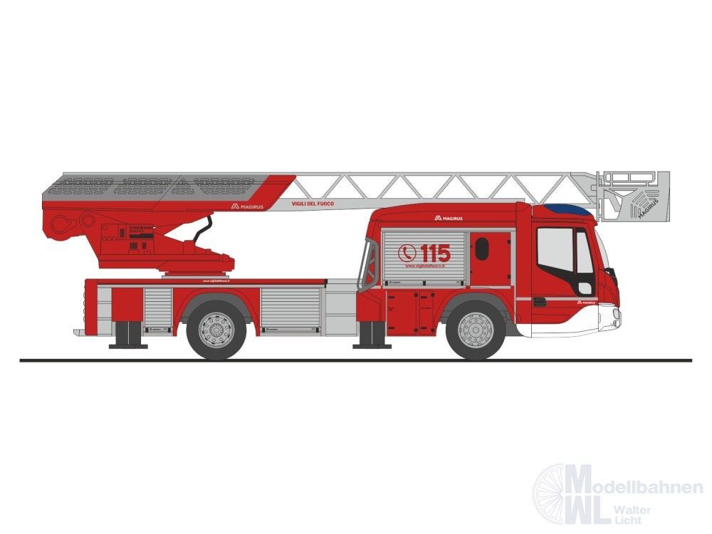 Rietze 71104 - Magirus DLK 32 n.B. Vigili del Fuoco (IT) H0 1:87
