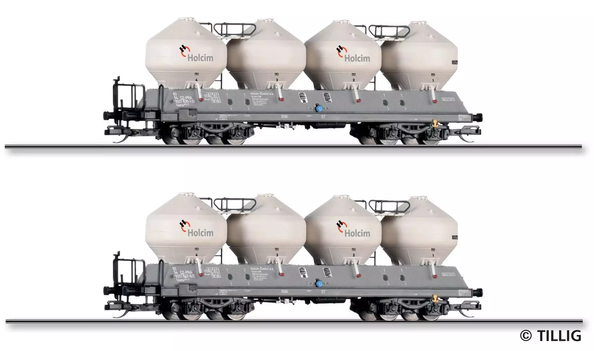 Tillig 01118 - Güterwagen Set Holcim Ep.VI Cesko a.s. 2.tlg. TT 1:120
