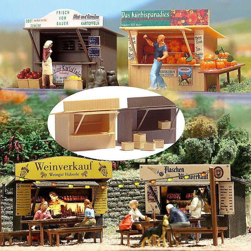 Busch 1055 - Zwei Verkaufsbuden H0 1:87