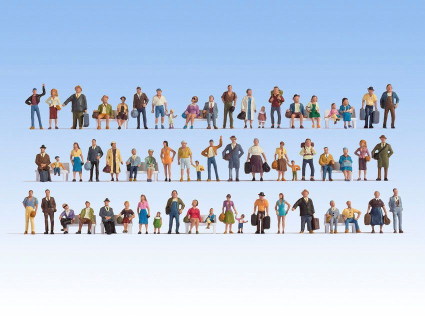 Noch 46070 - Mega-Spar-Set Figuren 60 Figuren, ohne Bänke TT 1:120