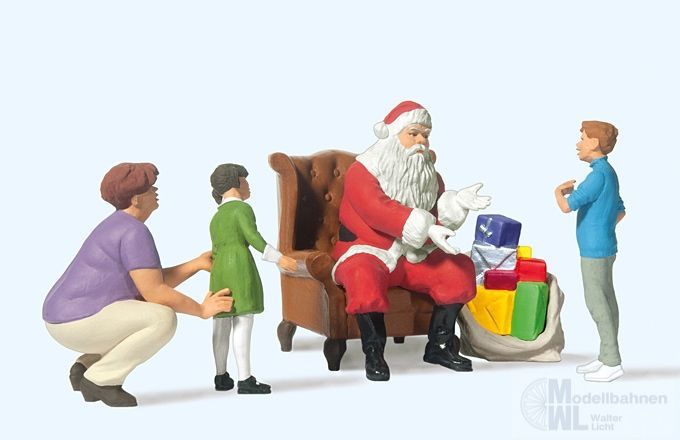 Preiser 44931 - Weihnachtsmann in Sessel Mutter mit Kindern Spur G 1:22,5
