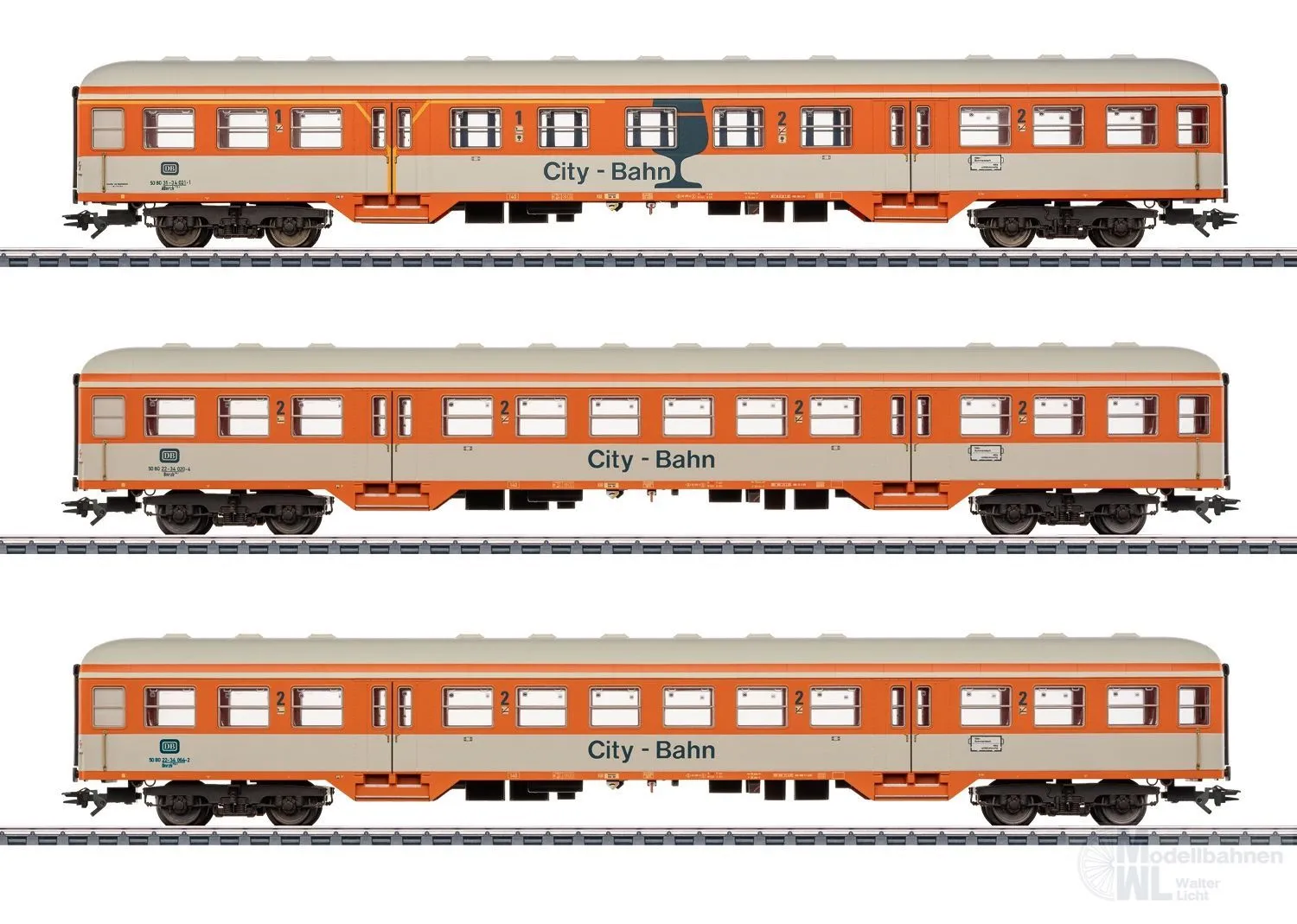 Märklin 43835 - Personenwagen Set City-Bahn DB Ep.IV 3.tlg. H0/WS