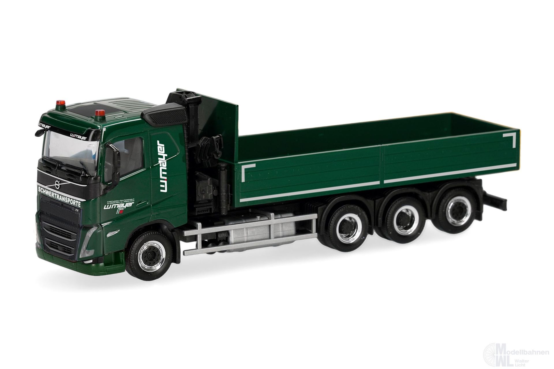 Herpa 321693 - Volvo FH 20 Flachdach 4 achs LKW mit Kran H0 1:87