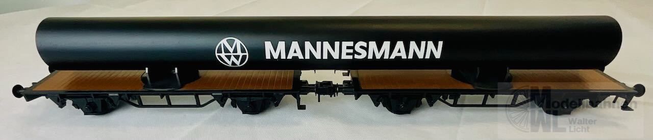 IMG_0803 Märklin 5871 - MÄRKLIN - Röhrentransportwagen Einheit Mannesmann Röhre Spur 1