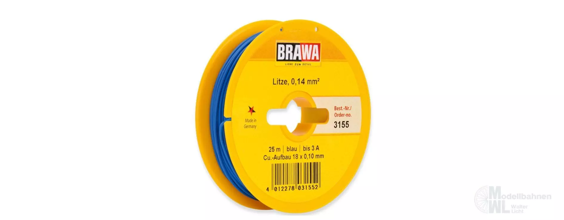 Brawa 3155 - Litze blau 25 Meter