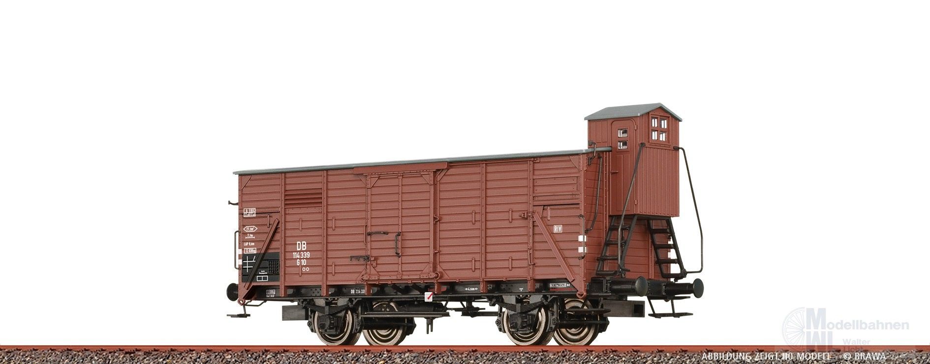 Brawa 67494 - Güterwagen ged. DB Ep.III N 1:160