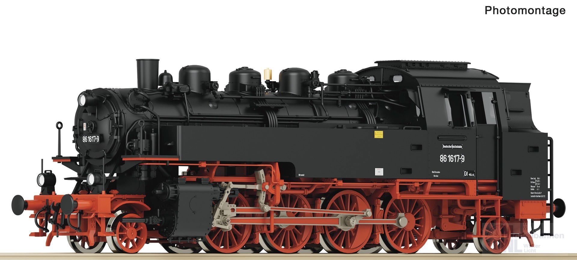 Roco 7110027 - Dampflok BR 86 1617-9 DR Ep.IV H0/GL Sound Roco 7110027 - Dampflok BR 86 1617-9 DR Ep.IV H0/GL Sound