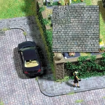 Busch 7417 - Dekoplatte Katzenkopfpflaster H0 1:87 / TT 1:120 / N 1:160 / Z 1:220